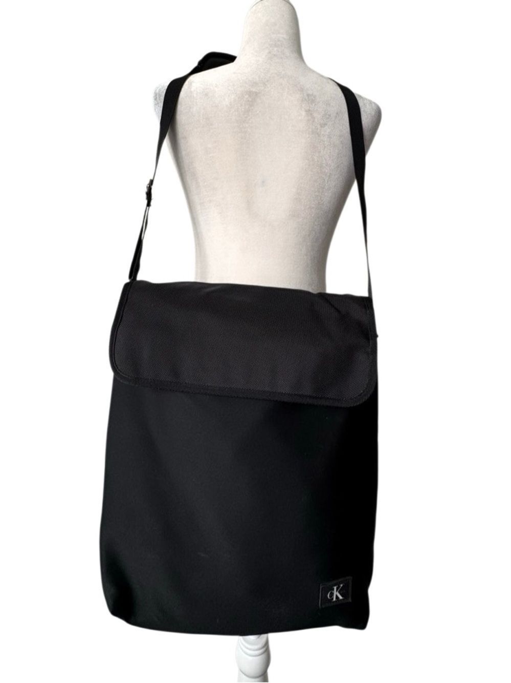 Calvin Klein Black Messenger Bag with Adjustable Strap